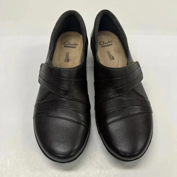 Clarks Women’s Everlay Tara Leather 7.5M Slip on Low Heel Shoes Brown - Picture 7 of 13